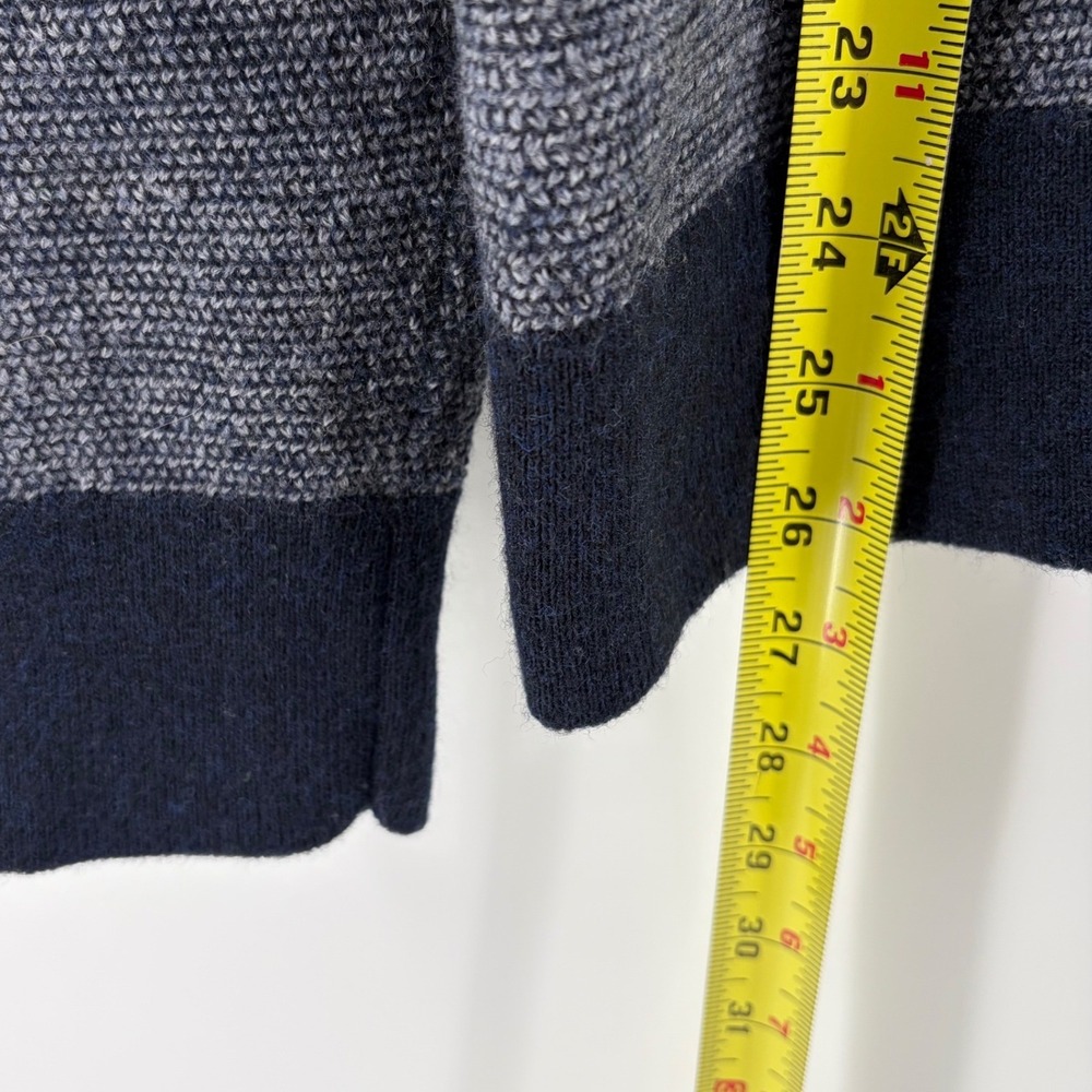UNTUCKit Belguardo Jacquard 1/4 Zip M Sweater Medium Navy Extra Fine Merino WOOL - Picture 7 of 9
